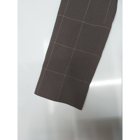 Ellen Tracy Women's Brown Square Stich Petite Blazer Size 2p - Picture 10 of 13